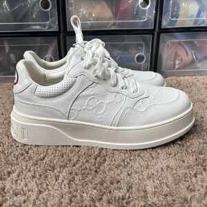 Mens White Gucci Platform Sneakers
